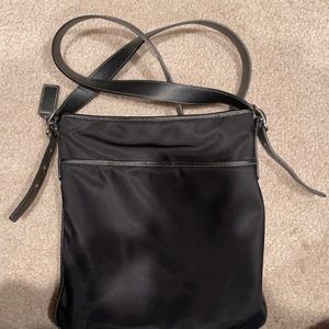 Black coach vinyl purse